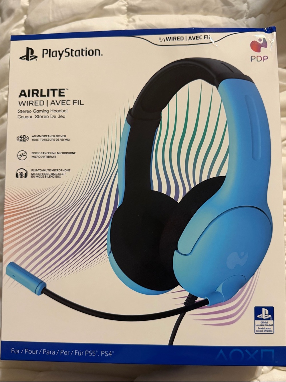 PDP AirLITE Wired Gaming Headset in Bright Blue